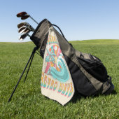 Zomerdagen, retro manieren tekstontwerp golfhanddoek (Groen)