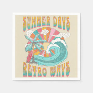 Zomerdagen, retro manieren tekstontwerp servet