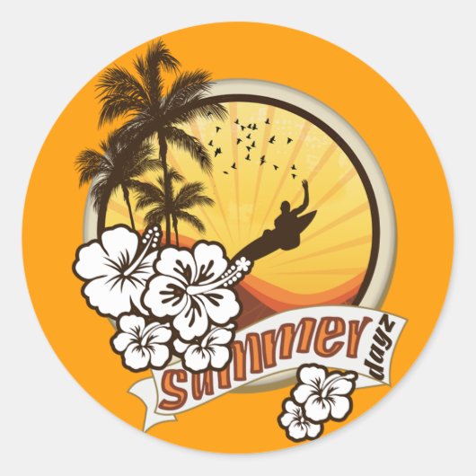 Zomerdagen Ronde Sticker (Voorkant)