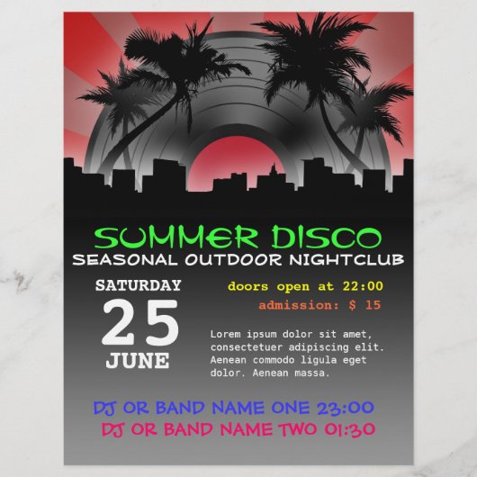 zomerdisco flyer (Voorkant)