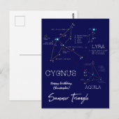 Zomerdriehoek sterren van het noordelijk halfrond briefkaart (Voorkant / Achterkant)