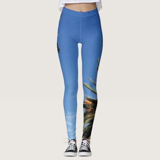 Zomere Palmbomen Leggings (Voorkant)