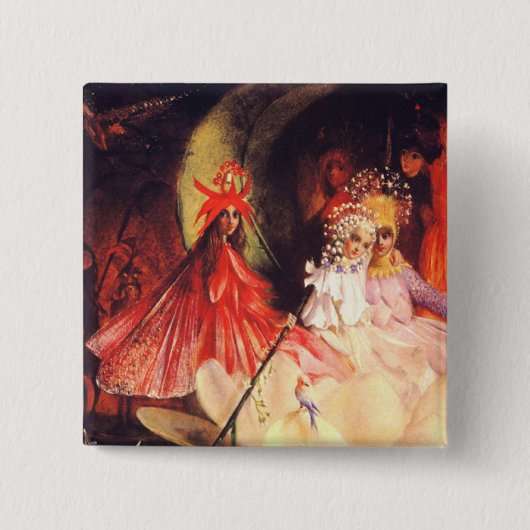 Zomerfeeën Vierkante Button 5,1 Cm (Voorkant)