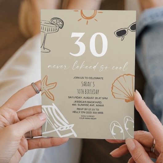 Zomerfeest 30e verjaardagsfeest kaart