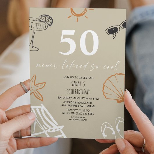 Zomerfeest 50e verjaardagsfeest  kaart