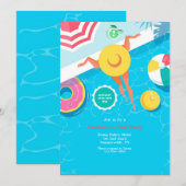 Zomerfeest bij het zwembad kaart (Voorkant / Achterkant)