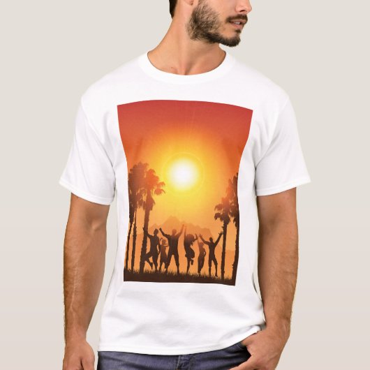 Zomerfeest Dancing Mannen T-shirt (Voorkant)