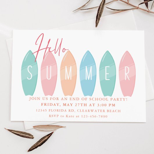 Zomerfeest Einde Schooljaar Feest Viering Kaart