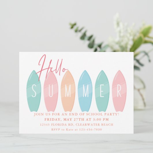 Zomerfeest Einde Schooljaar Feestviering Kaart (Staand voorkant)