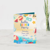 Zomerfeest Festival Verjaardag Kleurrijk Strand (Voorkant)