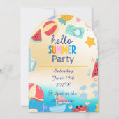 Zomerfeest Festival Verjaardag Kleurrijk Strand Kaart (Voorkant)
