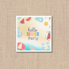 Zomerfeest Festival Verjaardag Kleurrijk Strand Servet