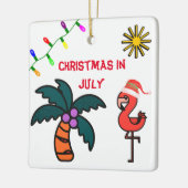 Zomerfeest Flamingo Kerstmis in juli Keramisch Ornament (Links)