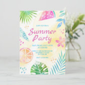 Zomerfeest Hand geschilderde uitnodiging (Staand voorkant)