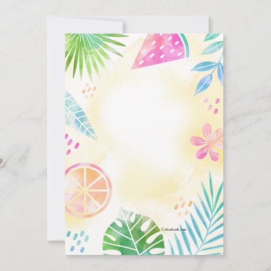 Zomerfeest Hand geschilderde uitnodiging (Achterkant)