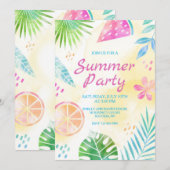 Zomerfeest Hand geschilderde uitnodiging (Voorkant / Achterkant)