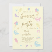Zomerfeest IJskalligrafie Verjaardagsfeest Kaart (Voorkant)