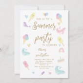 Zomerfeest IJskalligrafie Verjaardagsfeest Kaart (Voorkant)