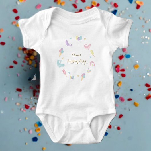 Zomerfeest IJskalligrafie Verjaardagsfeest Romper