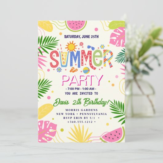 Zomerfeest Kaart (Staand voorkant)