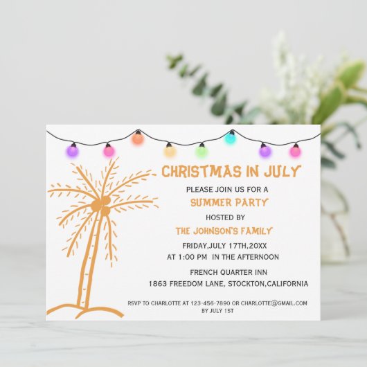 Zomerfeest Kerst in juli Kaart (Staand voorkant)