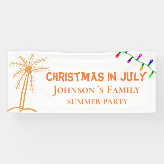 Zomerfeest Kerst in juli Spandoek (Horizontaal)