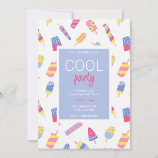 Zomerfeest kinderen verjaardagsuitnodiging kaart (Voorkant)