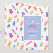 Zomerfeest kinderen verjaardagsuitnodiging kaart (Voorkant / Achterkant)