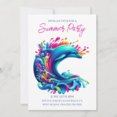 Zomerfeest - Kleurrijke dolfijnenplons Kaart (Voorkant)
