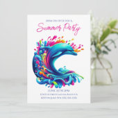 Zomerfeest - Kleurrijke dolfijnenplons Kaart (Staand voorkant)