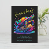 Zomerfeest - Kleurrijke schildpad splash Kaart (Staand voorkant)