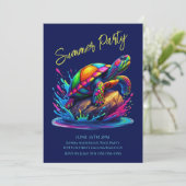 Zomerfeest - Kleurrijke schildpad splash Kaart (Staand voorkant)