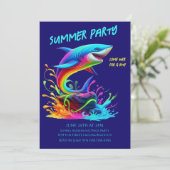 Zomerfeest - Kleurrijke Shark Splash Kaart (Staand voorkant)