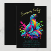 Zomerfeest - Kleurrijke Zee Leeuw splash uitnodigi Kaart (Voorkant / Achterkant)