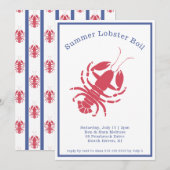 Zomerfeest kreeft kookuitnodiging kaart (Voorkant / Achterkant)