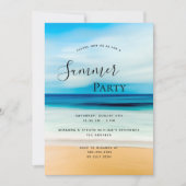 Zomerfeest kuststrand zee uitnodiging (Voorkant)