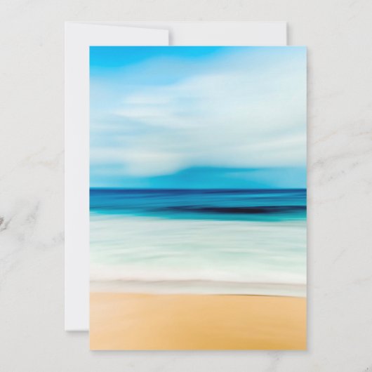 Zomerfeest kuststrand zee uitnodiging (Achterkant)