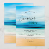 Zomerfeest kuststrand zee uitnodiging (Voorkant / Achterkant)