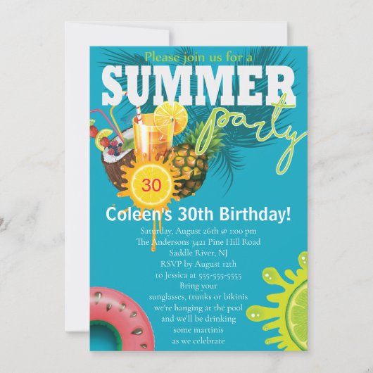 Zomerfeest Leuke verjaardag Kaart (Voorkant)