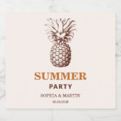 Zomerfeest met aangepaste kleuren ananas bier etiket (Enkel label)