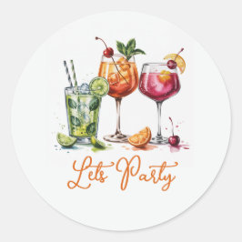 Zomerfeest met Kleurrijke Cocktails Ronde Sticker