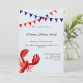 Zomerfeest met kreeft kaart (Staand voorkant)