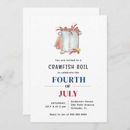 Zomerfeest met rivierkreeftenkoken kaart (Voorkant / Achterkant)