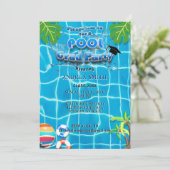 Zomerfeest Moderne pret Afstudeerfeest Tropisch Kaart (Staand voorkant)