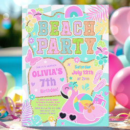 Zomerfeest op het strand met een preppy-thema kaart