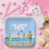 Zomerfeest op het strand papieren bordje (Feest)