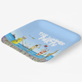 Zomerfeest op het strand papieren bordje (Gebogen)