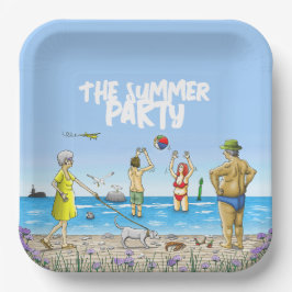 Zomerfeest op het strand papieren bordje