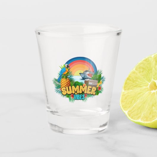Zomerfeest op het strand shot glas (Voorkant)