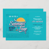 Zomerfeest op het strand uitnodiging (Voorkant / Achterkant)